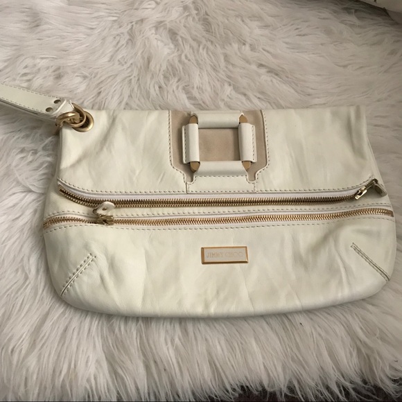 jimmy choo white clutch